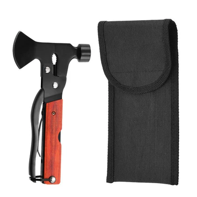 Car Window Breaker Car Qəza çəkici - colorful-wooden-handle-blackened-ax-hammer-in-soft-bag