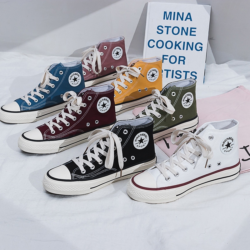 2021 Wholesale Spring New High-Top Canvas Shoes for Female Students Korean Style Harajuku Board Shoes Trendyy Basic Style 2021 Wholesale Spring New High-Top Canvas Shoes for Female Students Korean Style Harajuku Board Shoes Trendyy Basic Style