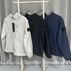 跨境欧美潮牌四通岛防晒机能徽章夹克拉链外套户外风衣男女同款