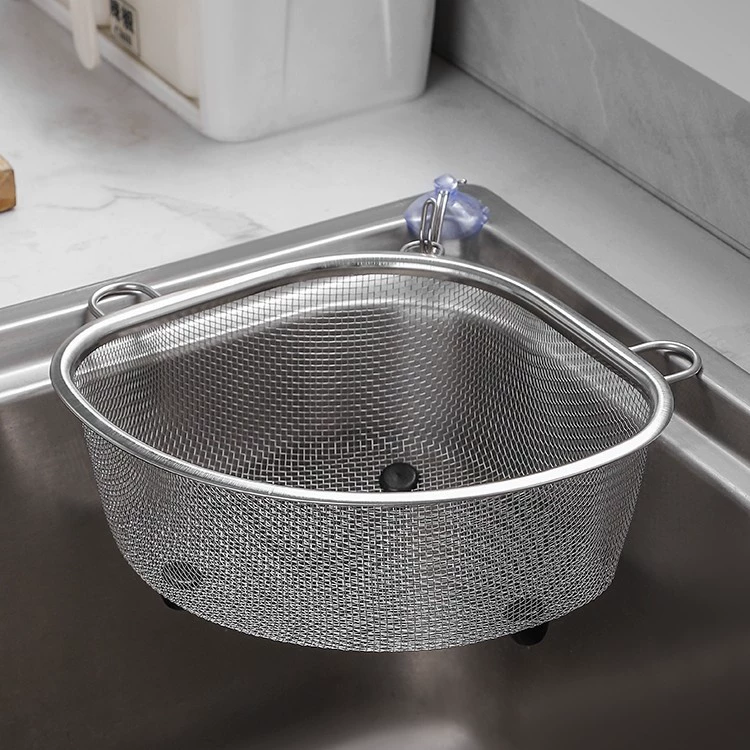 Stainless steel sink pool filter basket leftover kitchen sink rack garbage leftover leaking triangle drain basket