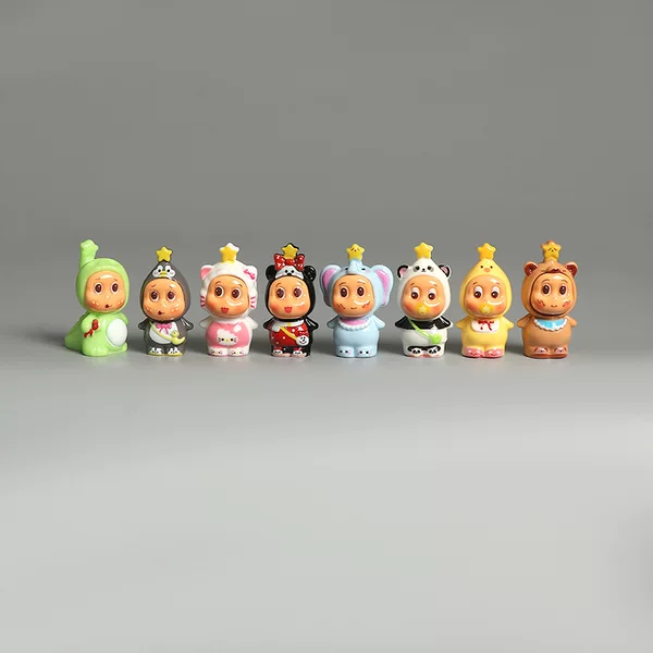 3D Resin Small Animal Star Figure Cute Pendant Keychain Blind Box Figurine Desktop Ornament Crafts