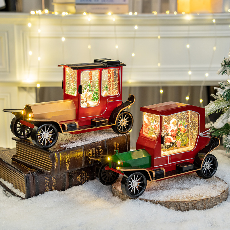 圣诞节装饰品电动音乐漂雪灯圣诞礼物生日礼品玩具场景气氛摆件