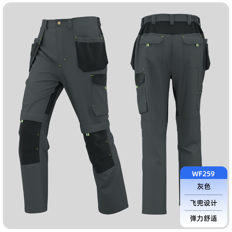 Pantalones de trabajo resistentes a la fabricación de primavera y otoño transfronterizos multibolsillos resistentes al desgaste y resistentes a la desgaste, pantalones de protección laboral reforzados para trabajadores de la construcción