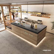 室内咖啡店收银台面包店吧台蛋糕甜品店前台桌酒店接待台柜台包邮