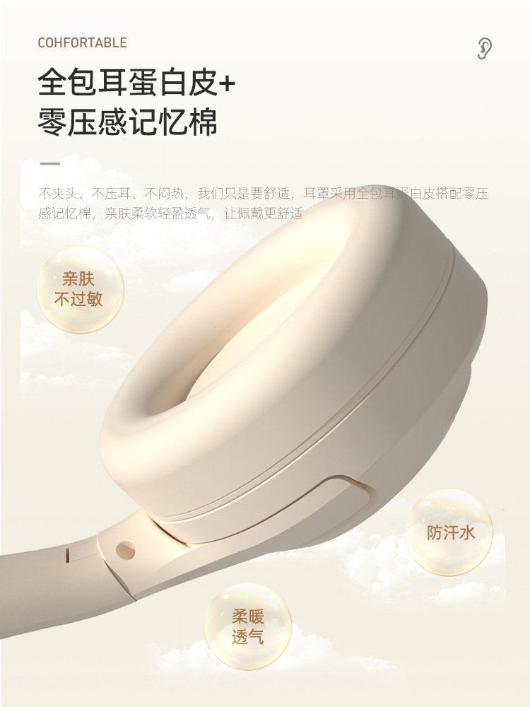New special model Bluetooth ANC over-ear noise-cancelling headphones with ultra-long battery life wireless music gaming e-sports headphones