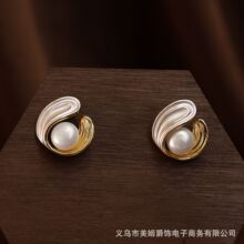 施家首饰品 美姬淡水珍珠耳钉 女时尚花朵耳环小众轻奢新款百搭
