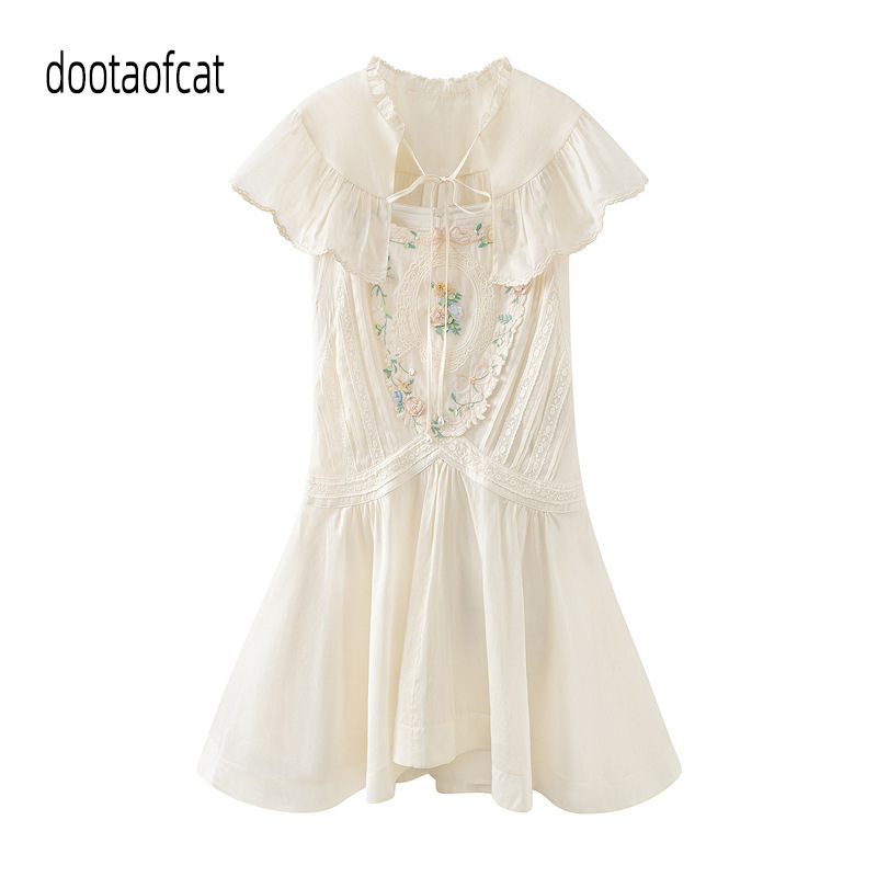 2026 Summer New Women's Beaded Embroidered Two-Piece A-Line Midi Dress LF26X61SO375 2026 Summer New Women's Beaded Embroidered Two-Piece A-Line Midi Dress LF26X61SO375