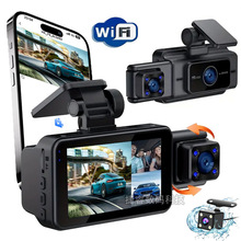 新款高清行车记录仪三镜头前后双录车前车内车后三录汽车摄像头