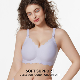 Amazon Cross-Border Popular Wire-Free Nursing Bra European and American Style Large Size Comfortable Foreign Trade Maternity Seamless Underwear
