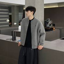 绿松石毛衣外套男春秋季2025新款简约针织开衫夹克男春装上衣潮男