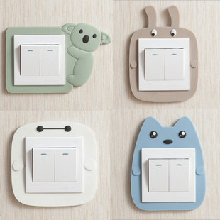 Cute Cartoon Switch Frame Cover Luminous Fluorescent Socket Wall Sticker Living Room Bedroom Children's Room Decorative Protective Cover Free of Glue