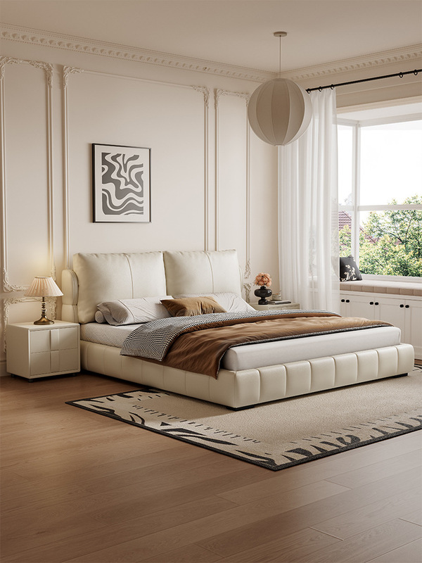 Queen Bed 1.8m Double Bed Master Bedroom Solid Wood Bed 1.5m Beds Guangdong Foshan 2025 New Leather Bed Queen Bed 1.8m Double Bed Master Bedroom Solid Wood Bed 1.5m Beds Guangdong Foshan 2025 New Leather Bed