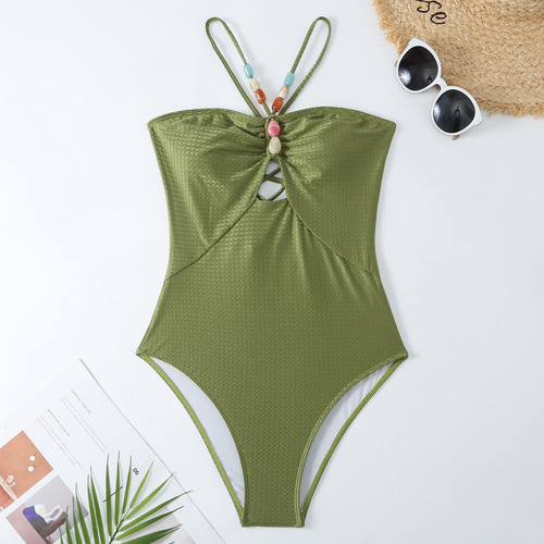 Charming and Elegant 2025 One-Piece Swimsuit for Women, European and American Best-Selling French Retro Bikini Set