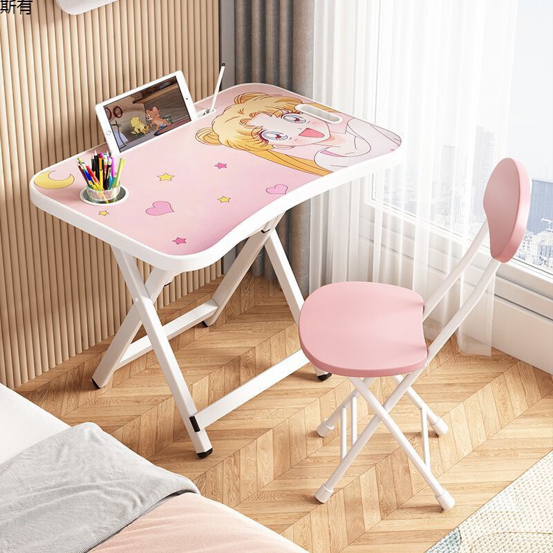 Folding Home Writing Desk, Children's Writing Desk and Chair, Kindergarten Small Table and Chair Set, Cross-Border Eye Protection Study Table Folding Home Writing Desk, Children's Writing Desk and Chair, Kindergarten Small Table and Chair Set, Cross-Border Eye Protection Study Table