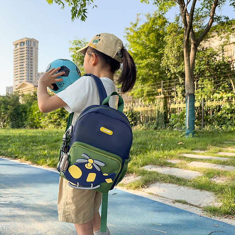 Jardín de infantes bolsas escolares de dibujos animados lindos helicópteros mochila para niños y niñas mochila pequeña de gran capacidad para niños
