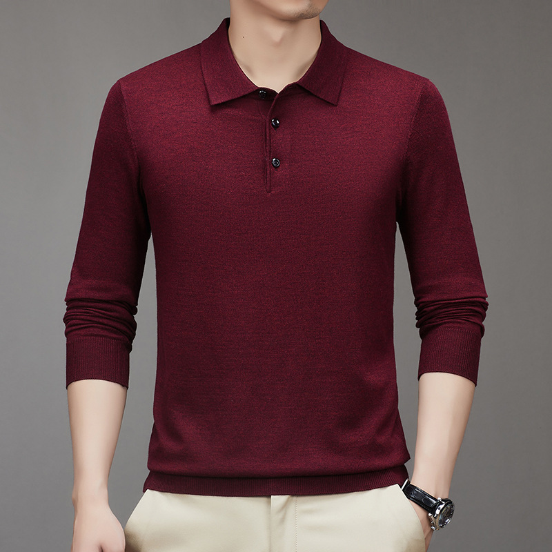 Demi-season solid color woolen long-sleeve
