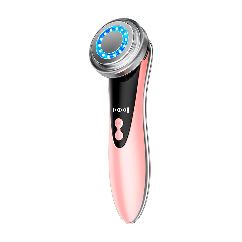 Fabricante al por mayor, luz de color portátil para el hogar, instrumento de introducción para rejuvenecimiento de la piel cálida, masajeador de vibración facial, instrumento de belleza de burbujas pequeñas