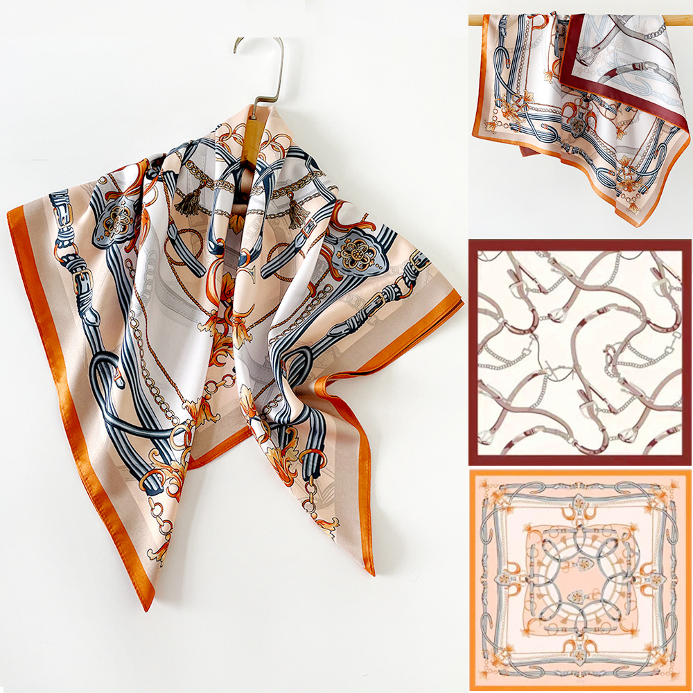Silk Scarf For Women 70cm Square Twill Double Sided Printed Fashionable Professional Collar Shawl_voghion.com