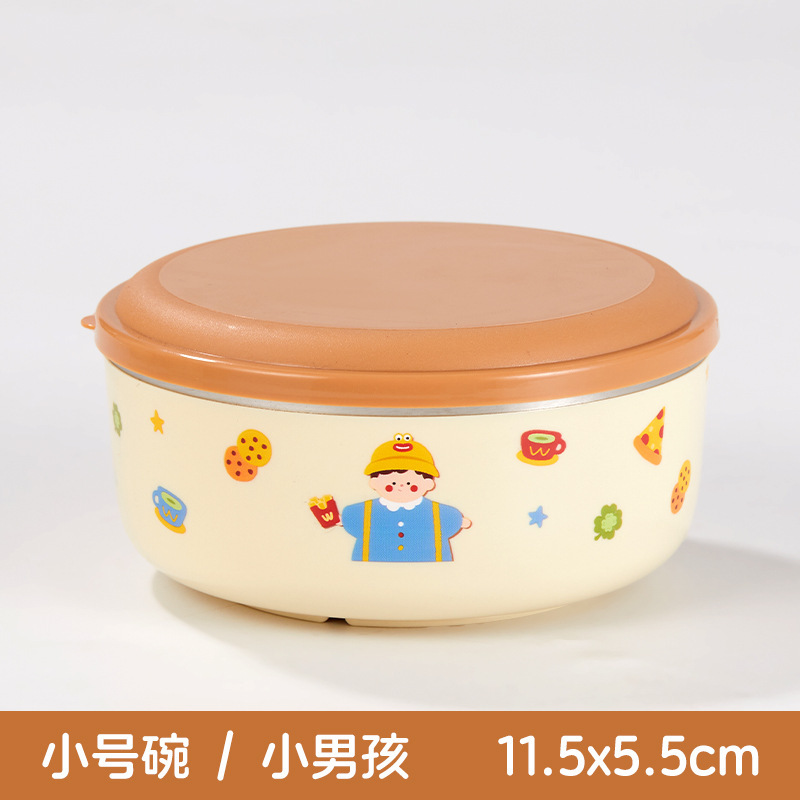 304 ステンレス鋼子供用蓋付きマグ、親子ドリンクカップ、食事ボウル、漫画コーヒーカップ、ミルクカップ|undefined