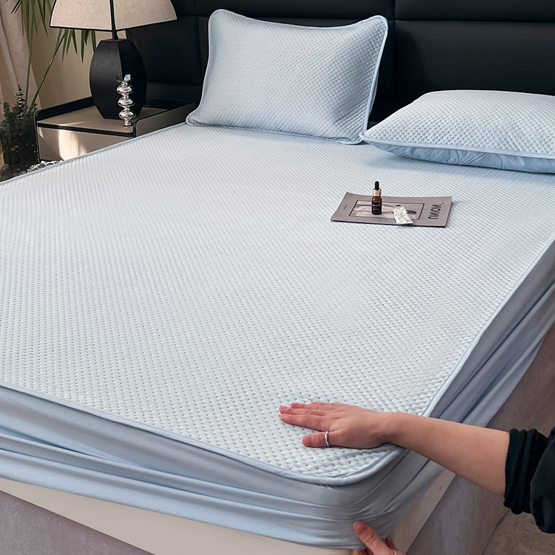 2025 nuevo estilo de clase A soya acolchado con sábana de algodón colchón individual funda protectora Simmons sábana de seda de hielo de verano 3