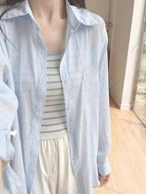 防晒衬衣女款夏季2025新款新品蓝色衬衫薄款外搭上衣休闲外套