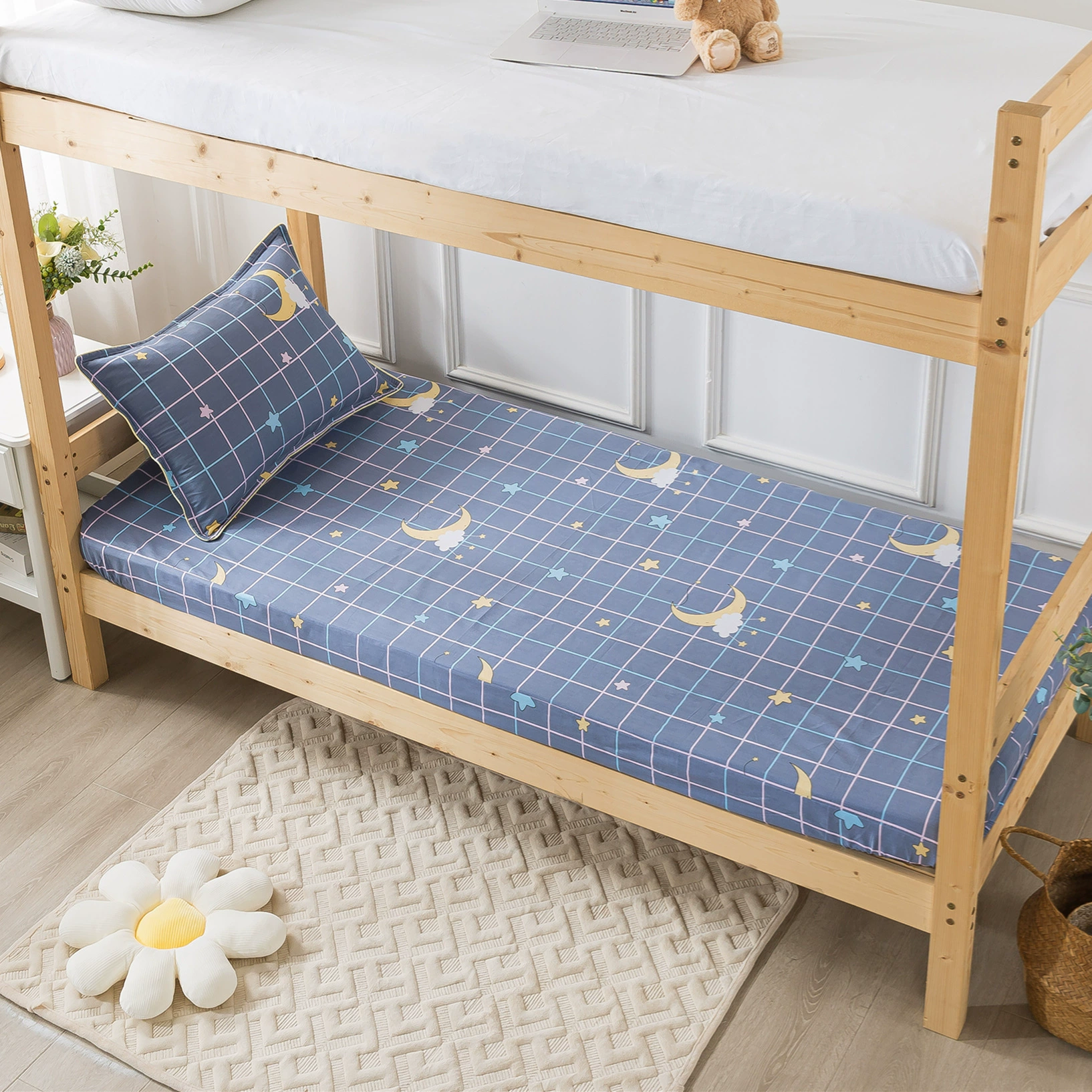 Cotton sheet for students, bedspread, mattress, protective case, 90x