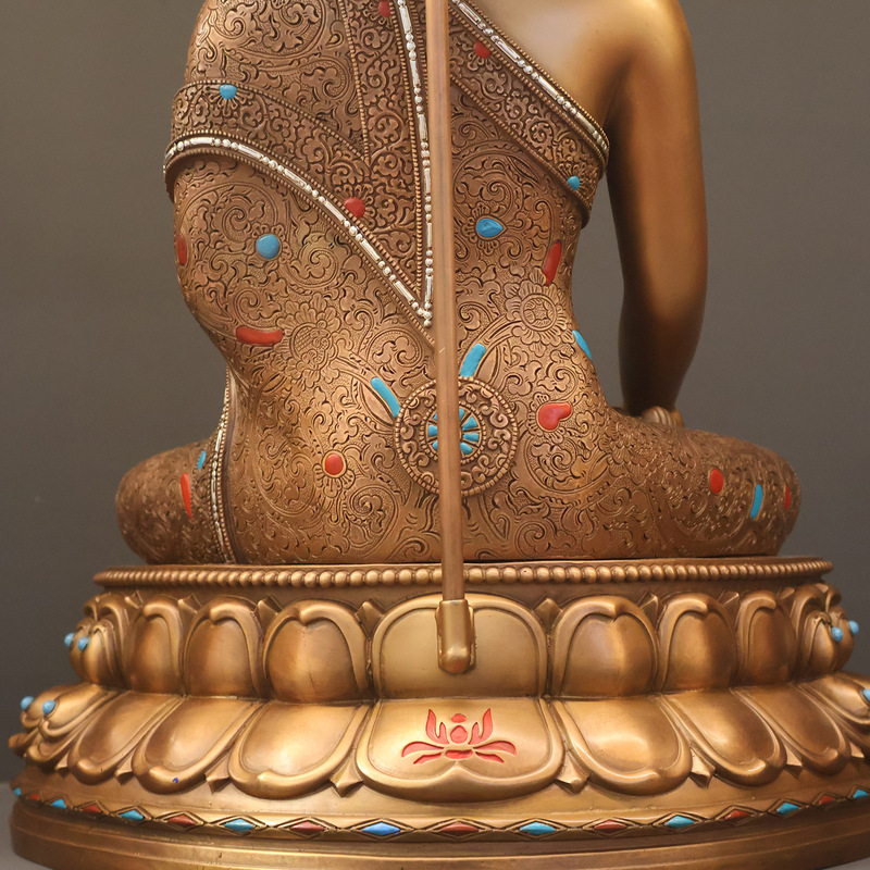 紫金蓮ネパールチベット工芸蔵伝密宗紫銅赤茶色かんざし彫刻版三宝仏純銅|undefined