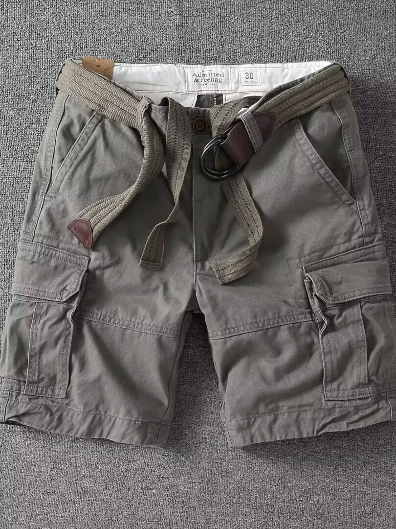 Trendy Brand Retro Casual Pants Men's Summer Outdoor Mountain Design Sense Multi-Pocket Shorts Loose All-Match Casual Pants
