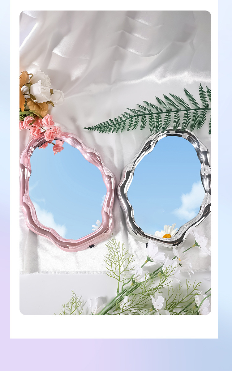 552g Weight Mirror Makeup Tools Types 1 Piece Quantity Plastic Material Irregular Pattern Cute Style Cute Irregular Plastic Mirror 1 Piece 4