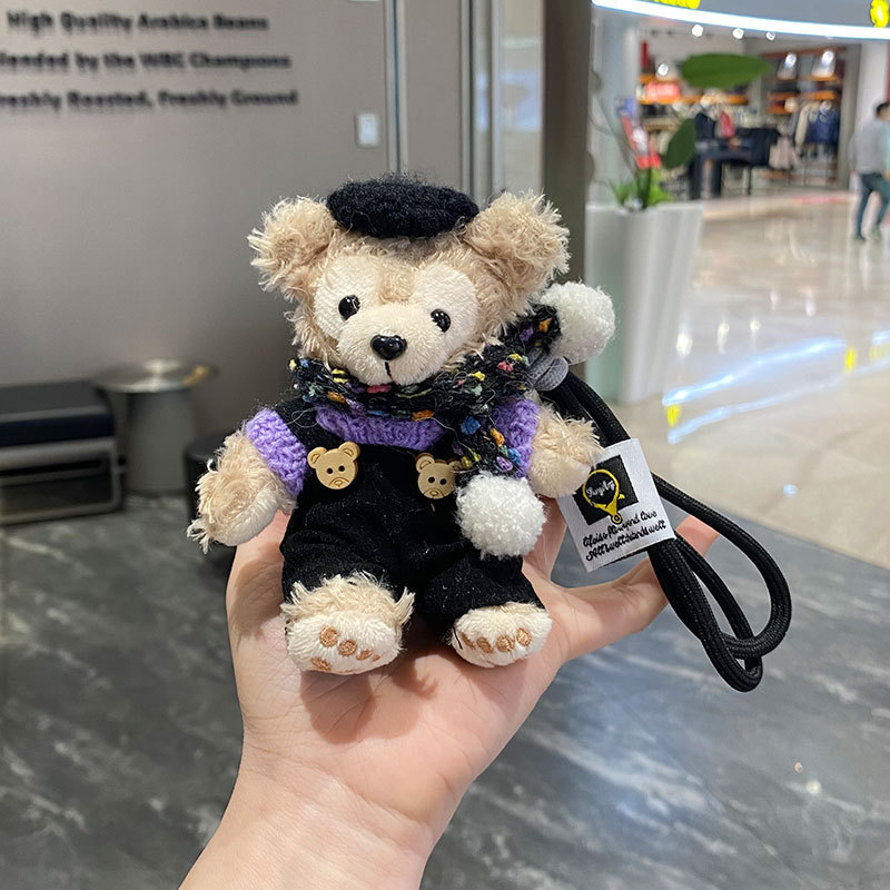 Linda muñeca de peluche Shirelimei muñeca de dibujos animados Duffy oso bolso colgante llavero de coche regalo de pareja