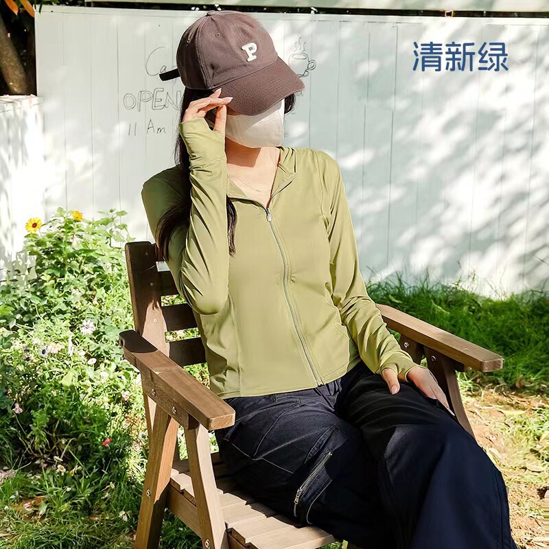 New Small Waist Slim Yoga Suit Summer Riding Original Yarn Sunscreen Suit Nylon Sunscreen Suit Shawl Thin Coat