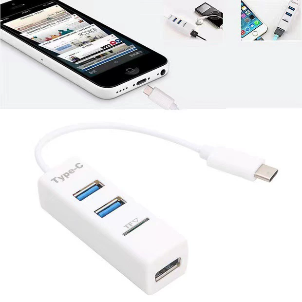 Многофункциональный считыватель карт+3 порта USB концентратор USB combo сTF слотом быстродействующая передача Type-C хаб