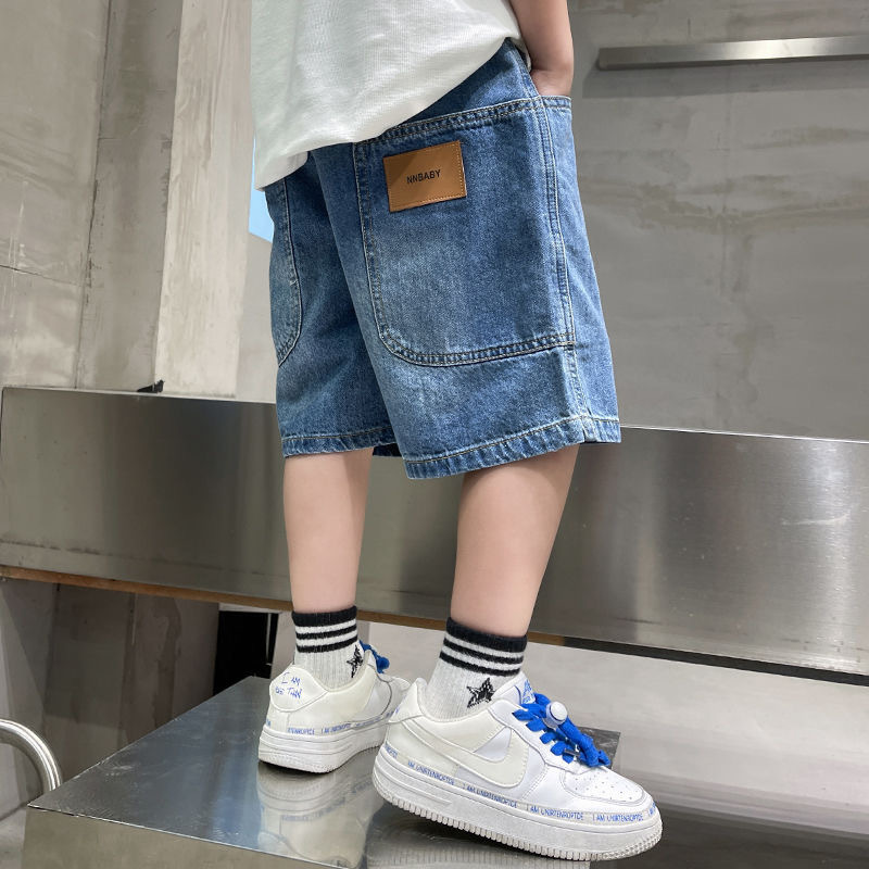 Boys' Denim Shorts Children's Pants Summer Thin Loose Mid-Length Korean Style
