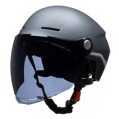 Motosiklet kaskı (dəbilqə) — motorcycle Men's Four Seasons helmet - piachin-gray-with-long-black-tea