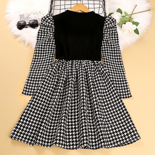 Ladies' Spring Dress, New College Style Children's Skirt, Spring and Autumn Season Striped Long-Sleeve Princess Dress, Foreign Trade Children's Clothing