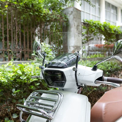 Suitable for Qianjiang Dream Dino 150 Front Windshield Glass Retro Scooter Modification Wind and Rain Shield Accessories (Motorcycle front windshield) - small-windshield-40305-four-colors-optional