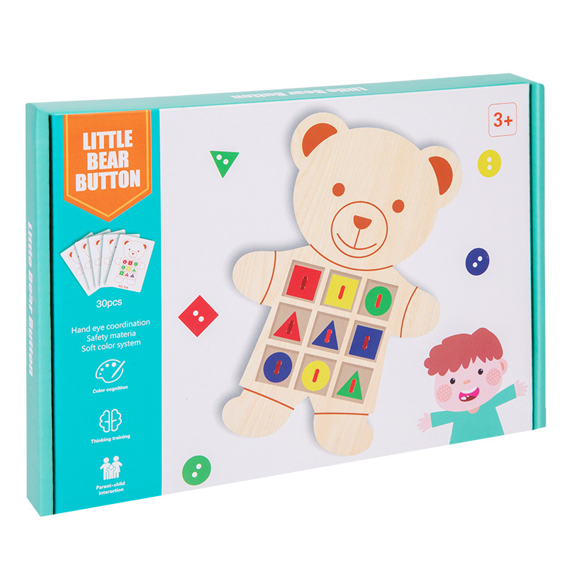 Cross-border CE CPC oso botones emparejados cuerda bordado forma de color cognitivo juegos de iluminación de la educación temprana image 5