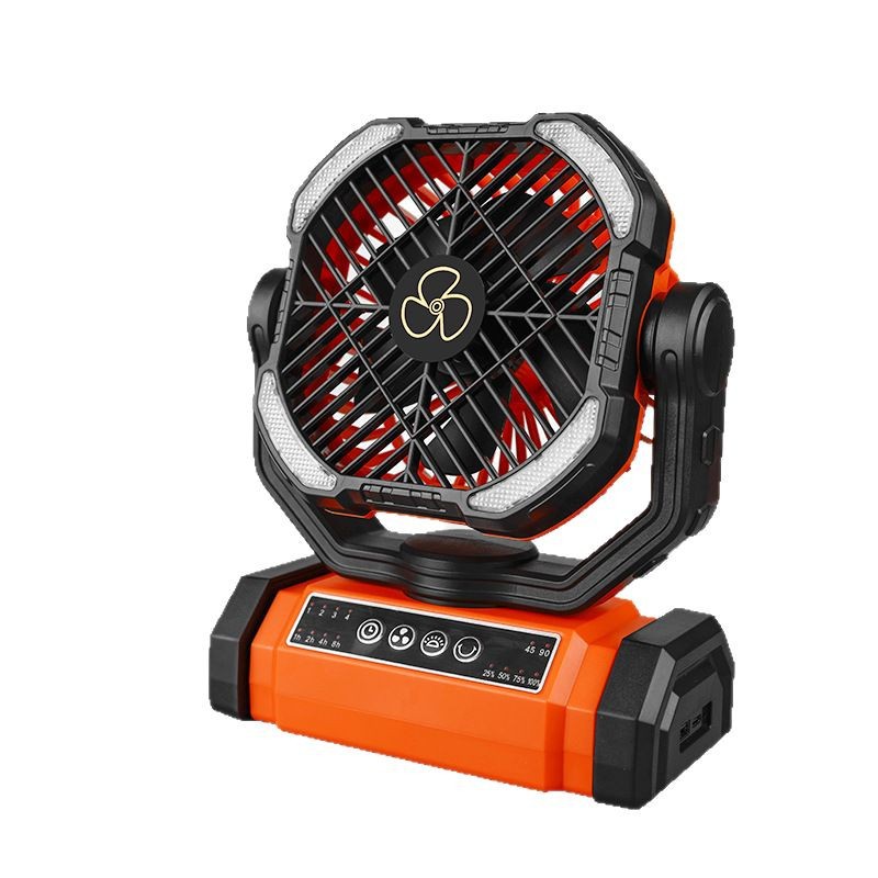 Ventilador de iluminación al aire libre transfronterizo portátil de gran capacidad sin pole regulador de velocidad camping pesca camping tent fan light