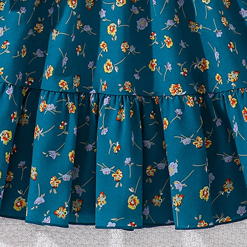 Mädchen Blumen Kleid Langarm Herbst Prinzessinnen Look_voghion.com