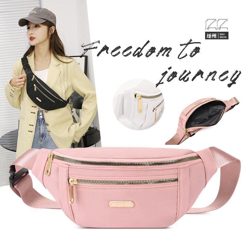 Waist Bag for Women, Korean Style, Casual and Versatile, Oxford Cloth, Multi-Layered Coin Mobile Phone Bag, High-End Trendy Crossbody Bag