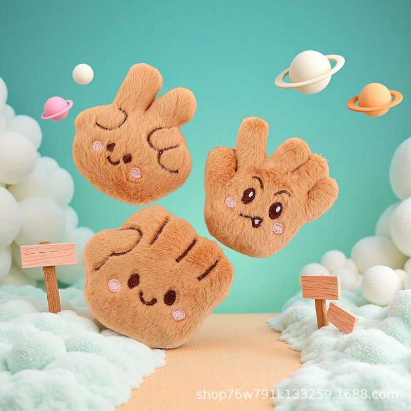 Cartoon Plush Finger-Shaped Accessories Small Doll Ins Cute Bag Brooch DIY Decoration Plush Accessories