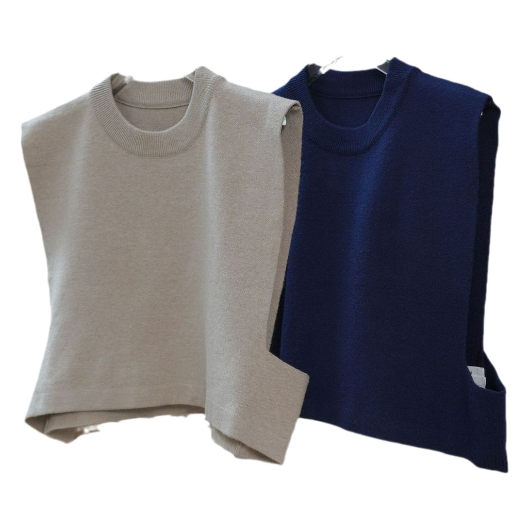 Lufu principios de otoño nuevo japonés de moda punto chaleco suelto cómodo apilado cintura Alta Chaleco casual chaleco para las mujeres image 1