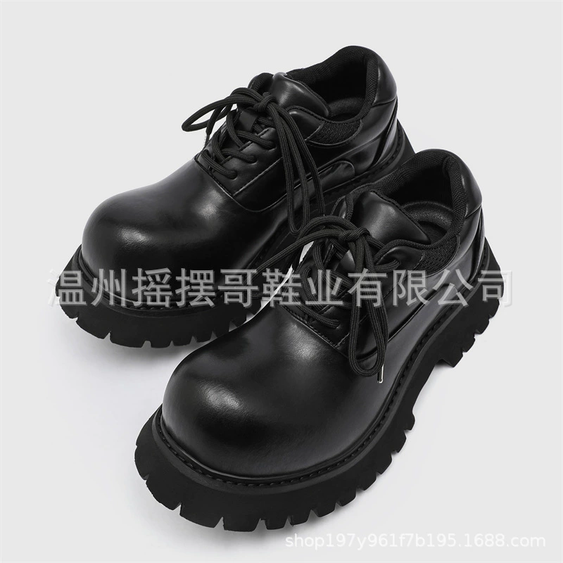 3591 Обувь Дерби с толстой подошвы для мужчин и женщин, нишевые пары повседневные кожаные туфли