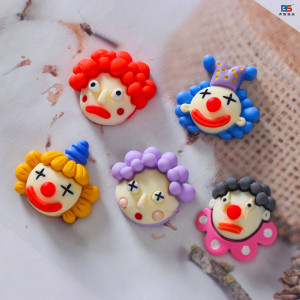 10pcs DIY Crafts Resin accessories cartoon clown phone case decoration sticker hair accessories hairpin diy jewelry handmade materials