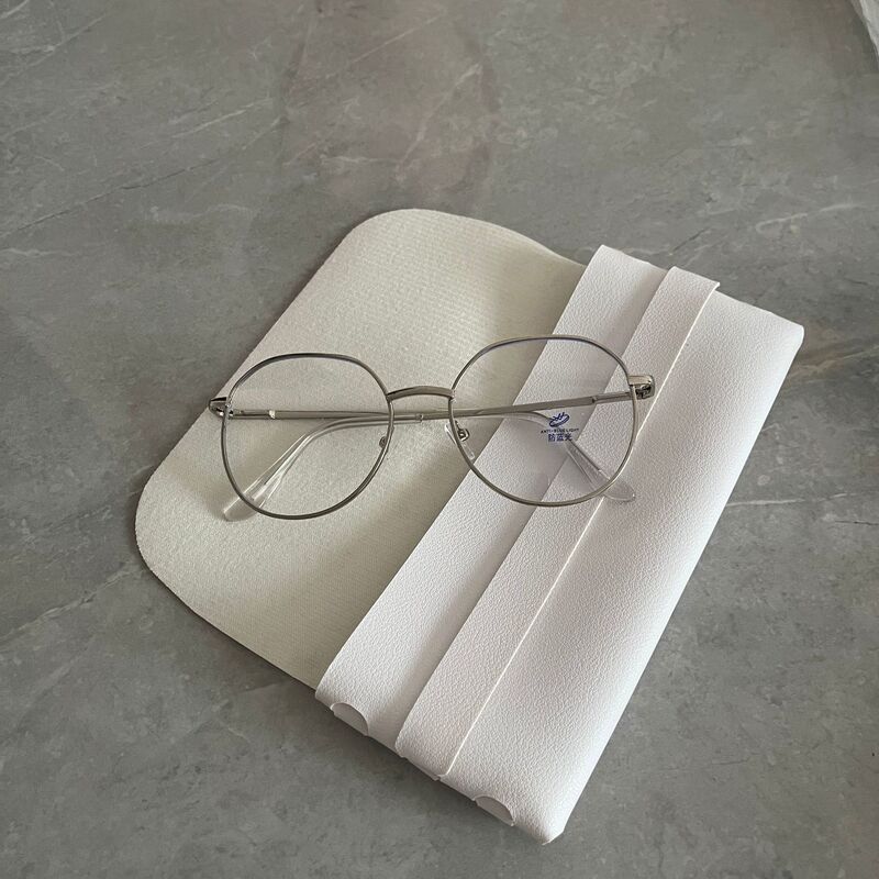 A100 Silver Frame Glasses Unisex Polygonal Eyeglass Frame Plain Eyeglass Frame for Women with Nearsightedness Jie Qiansheng Glasses