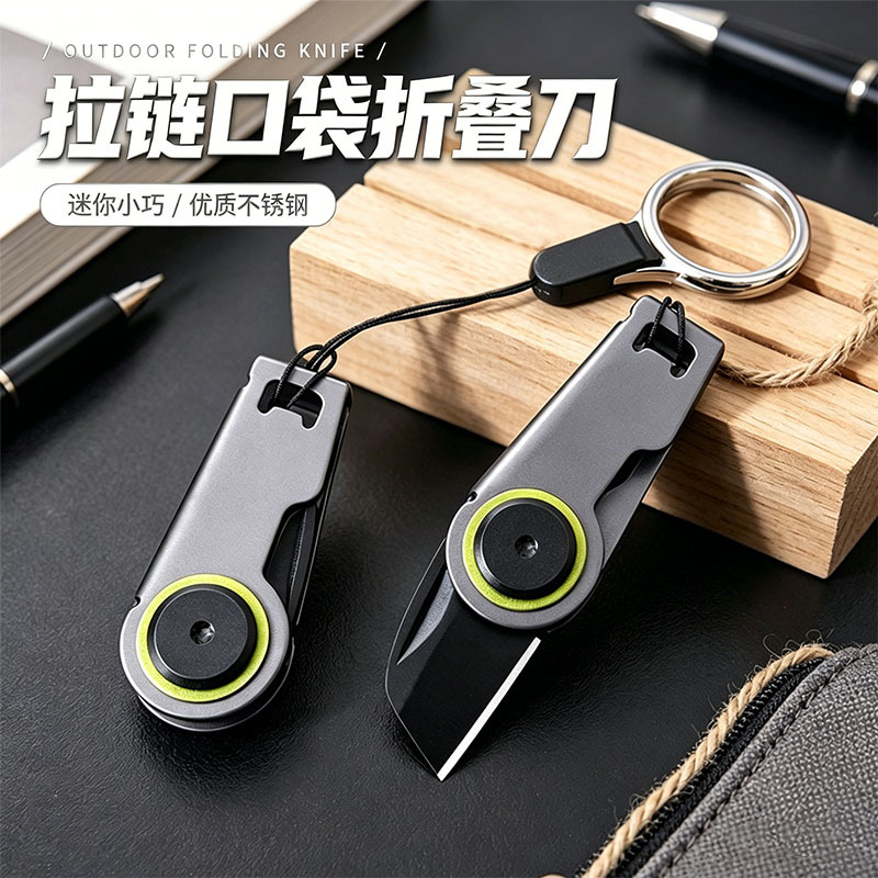 Outdoor Camping Stainless Steel Multifunctional Mini Folding Knife Portable Keychain Knife Box Opener Edc Tool