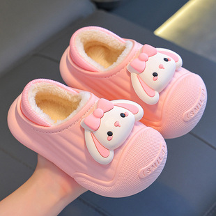Children's Cotton Shoes Winter Boys and Girls Non-slip Home Parent-child Bag with Waterproof Outer Wear Warm fleece-lined Baby Cotton Slippers