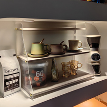 桌面实木杯子收纳置物架厨房水杯茶杯咖啡杯亚克力多层杯架展示柜
