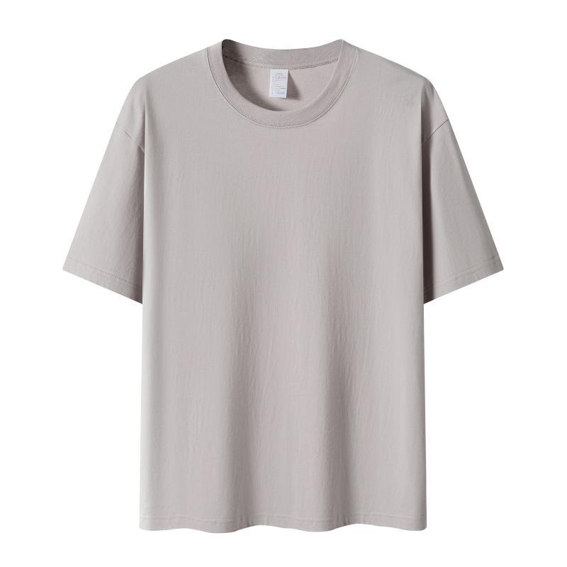 210G algodón peinado de hombro camiseta de cuello redondo de verano coreano ropa de trabajo de mangas cortas camiseta publicitaria personalizada impresión image 10