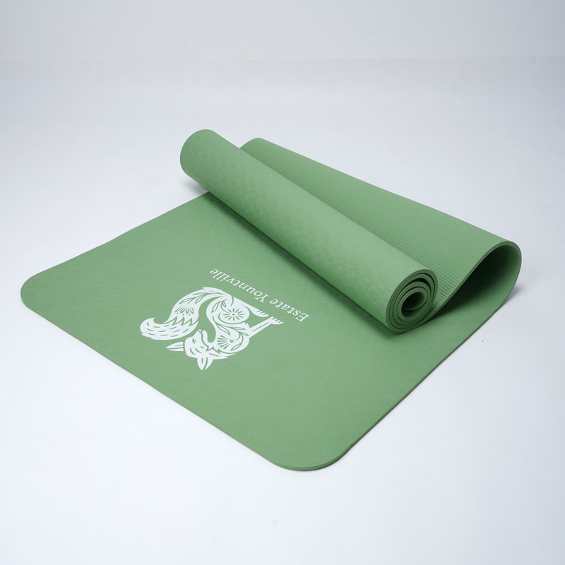 Silk Screen Tpe Yoga Mat Non-Slip Thickeneded Home Fitness Mat Girls Special Shock-Absorbing Silent Aerobics Mat Customization